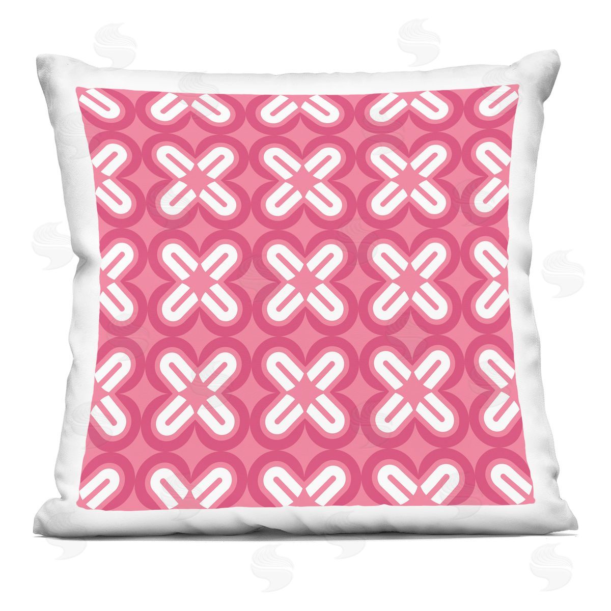 Pink Modern Shapes Pattern Decorative Printed Pillow, Home Decor by Geoff Tygert