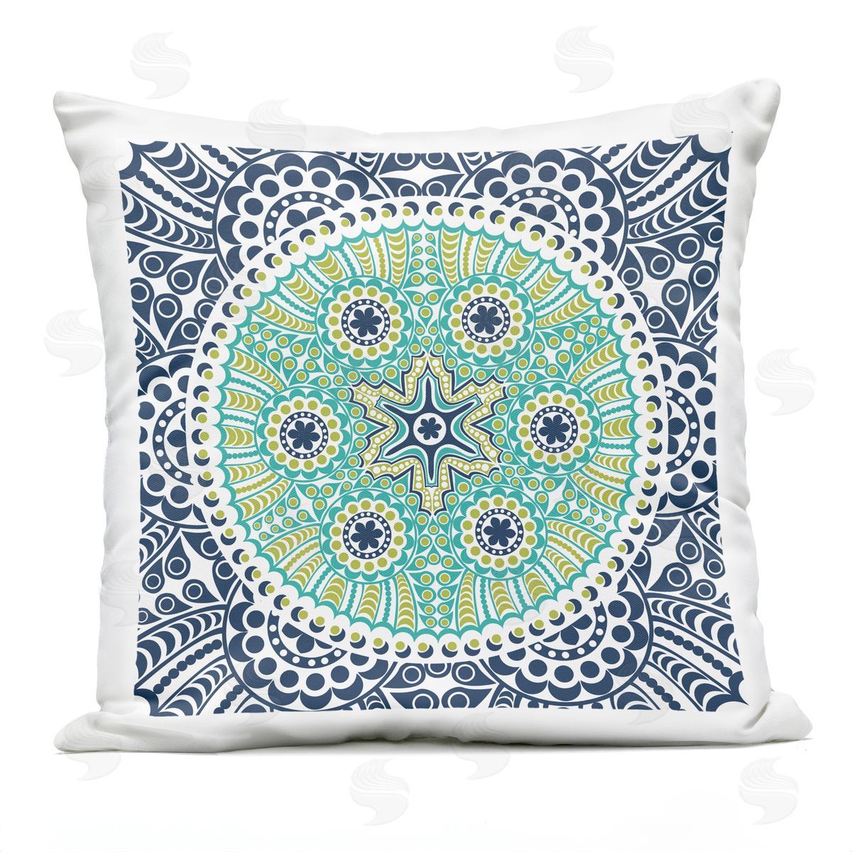 Intricate Mosaic Fractal Pattern Outdoor Printed Pillow, Home Decor by Geoff Tygert