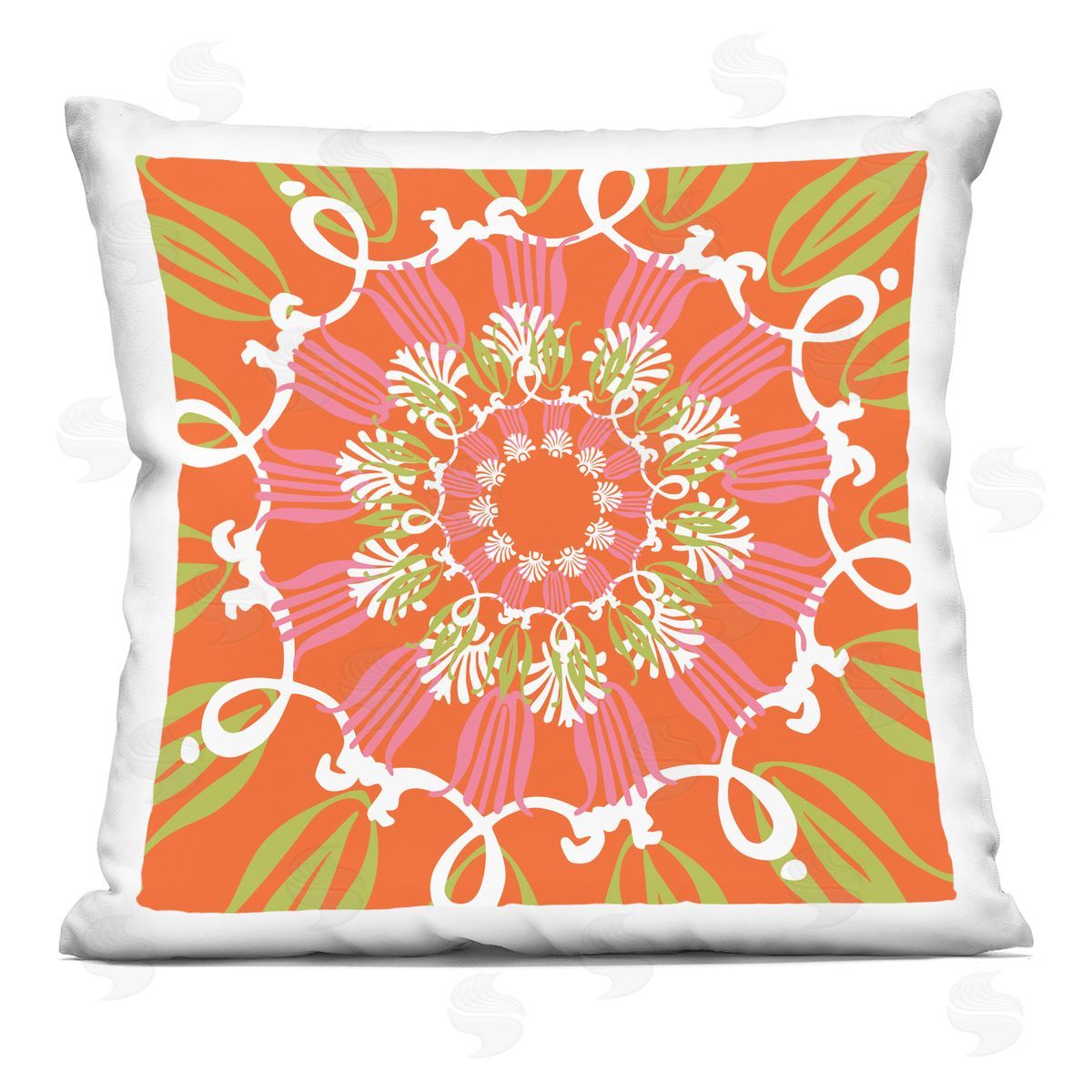 Bold Orange Shapes Pattern Decorative Printed Pillow, Home Decor by Geoff Tygert