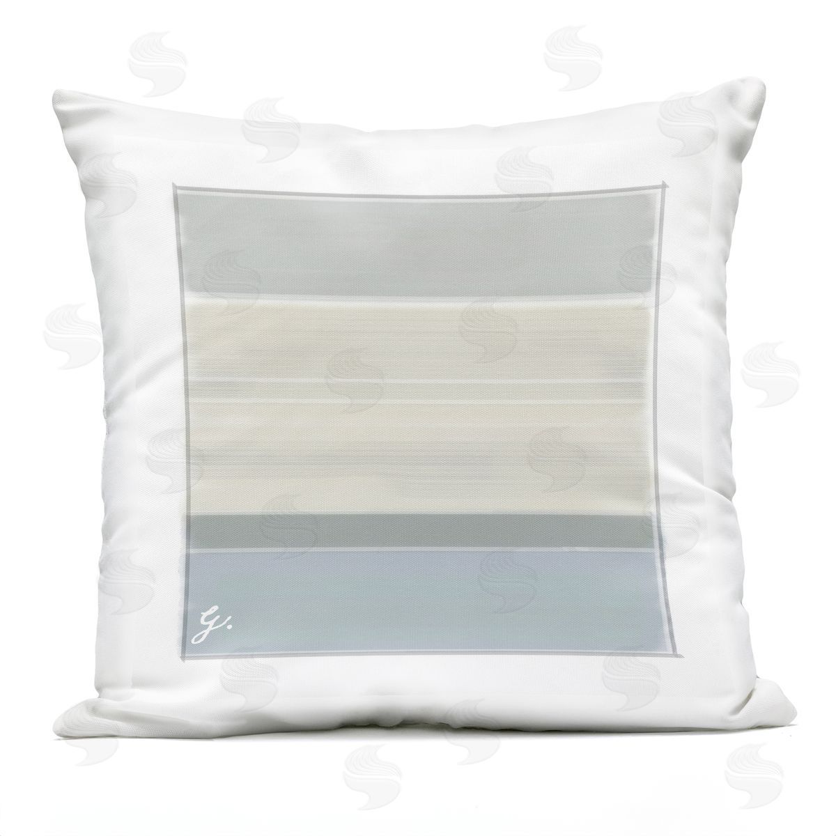 Muted Grey Stripes Arrangement Outdoor Printed Pillow, Home Decor by Geoff Tygert