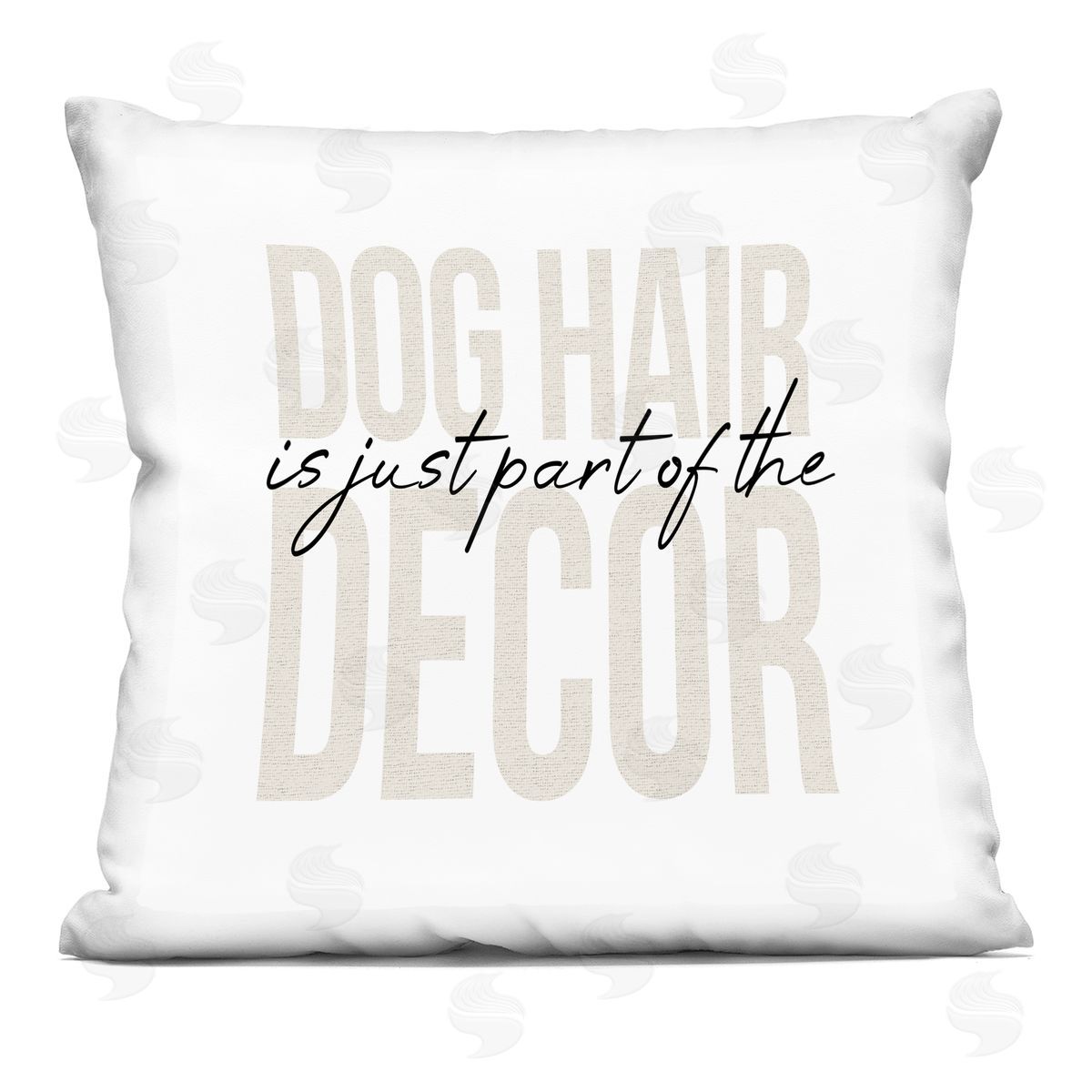 Dog Hair Part Of The Decor Phrase Decorative Printed Pillow, Home Decor by Stupell Studio