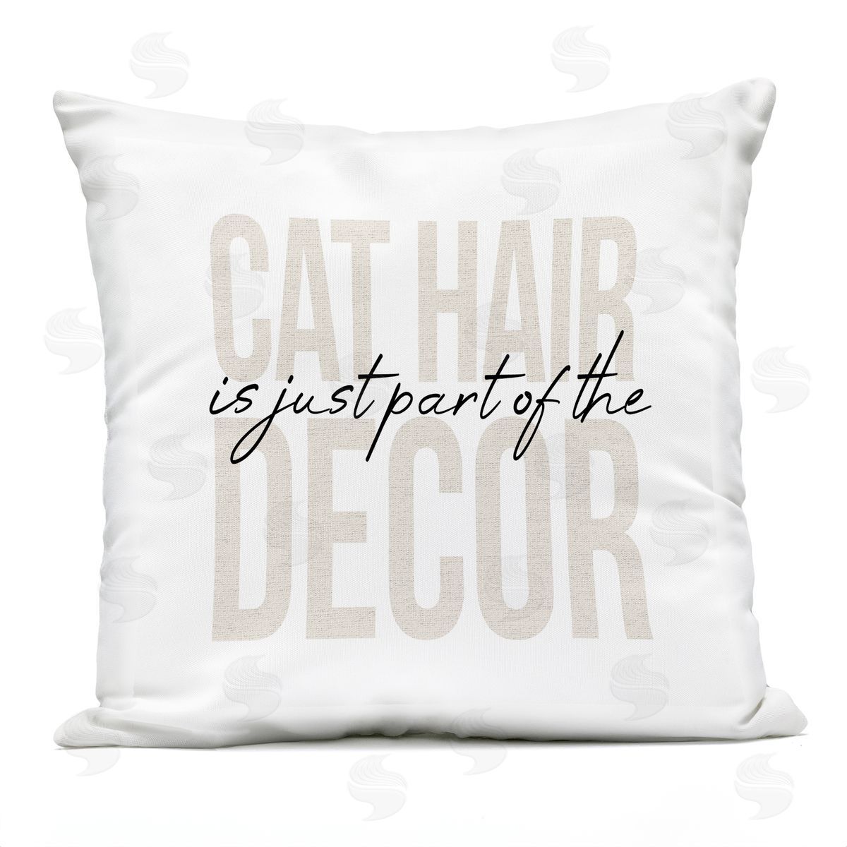 Cat Hair Part Of Decor Funny Phrase Outdoor Printed Pillow, Home Decor by Stupell Studio