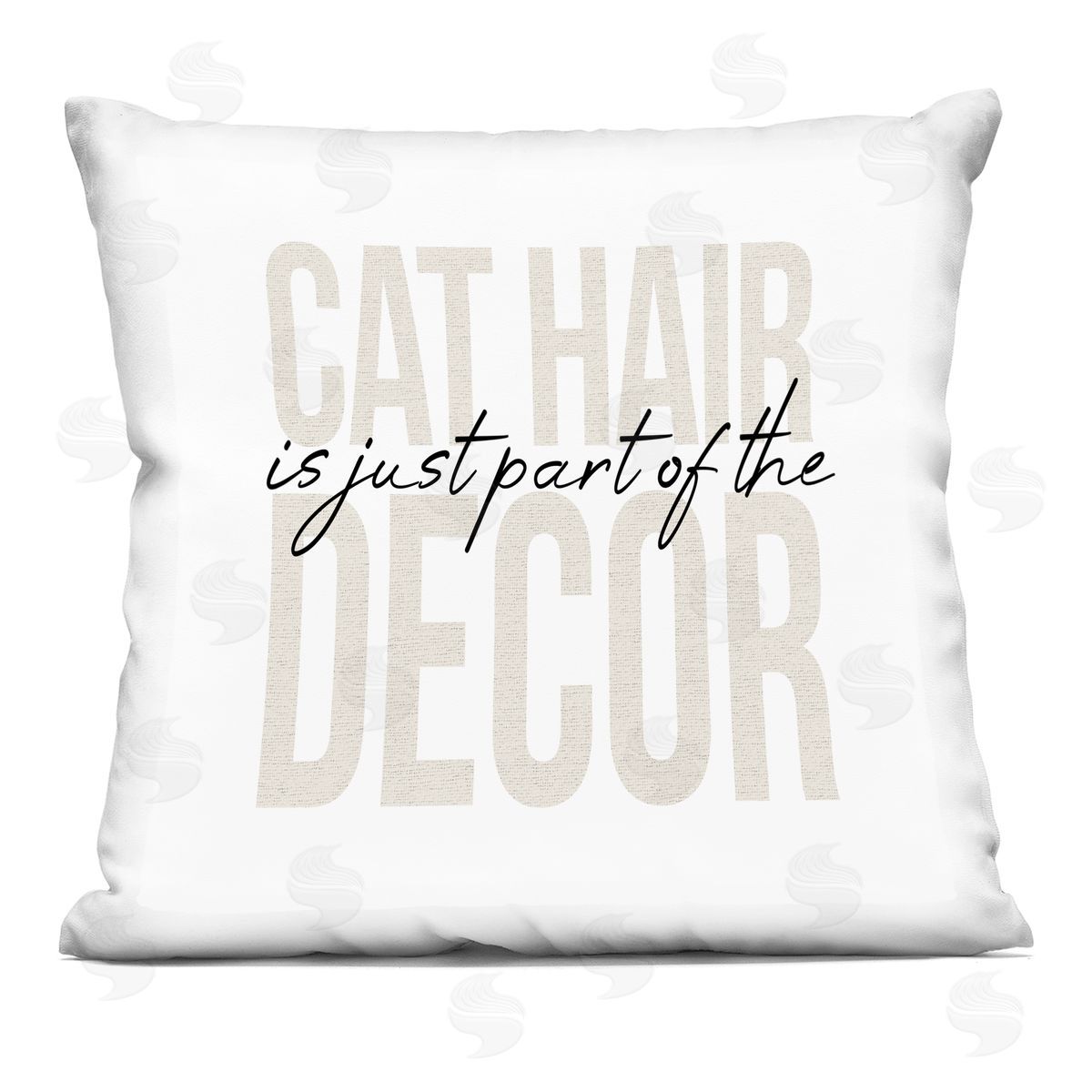 Cat Hair Part Of Decor Funny Phrase Decorative Printed Pillow, Home Decor by Stupell Studio