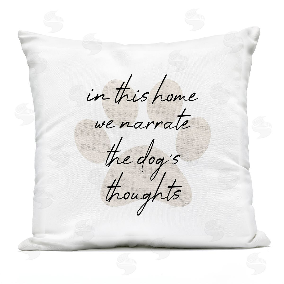 Narrate The Dogs Thoughts Phrase Outdoor Printed Pillow, Home Decor by Stupell Studio