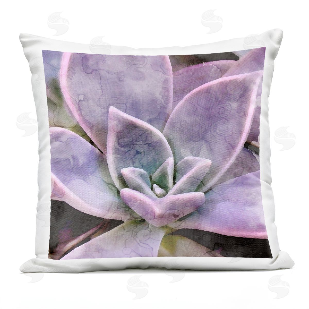Purple Succulent Blooming Outdoor Printed Pillow, Home Decor by Stupell Studio