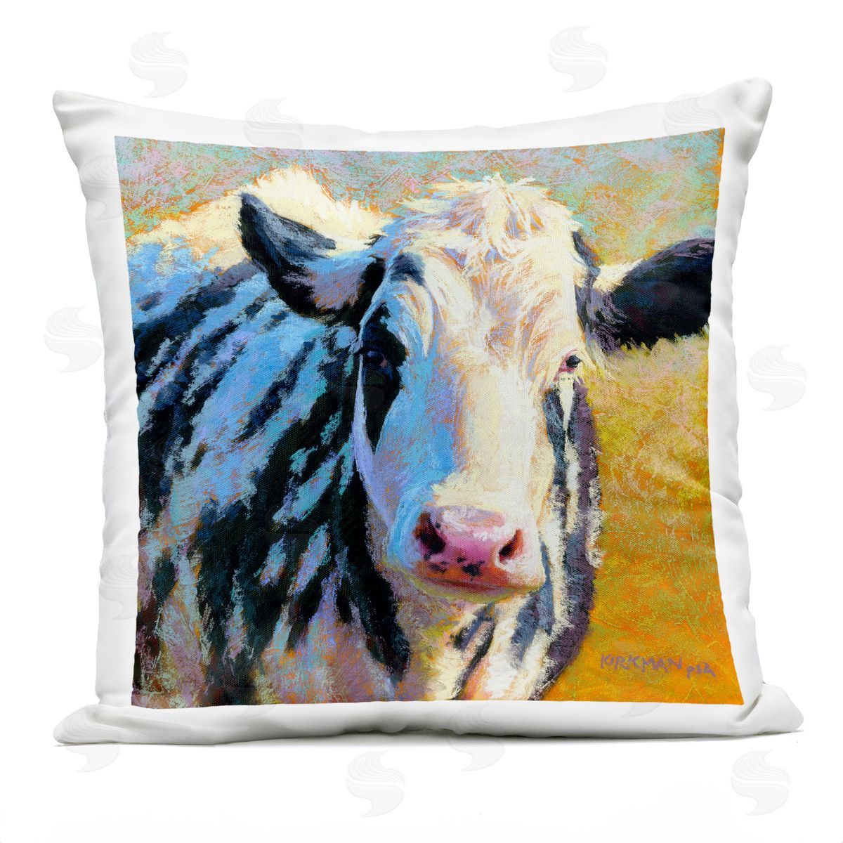 Modern Cow Farm Animal Outdoor Printed Pillow, Home Decor by Rita Kirkman