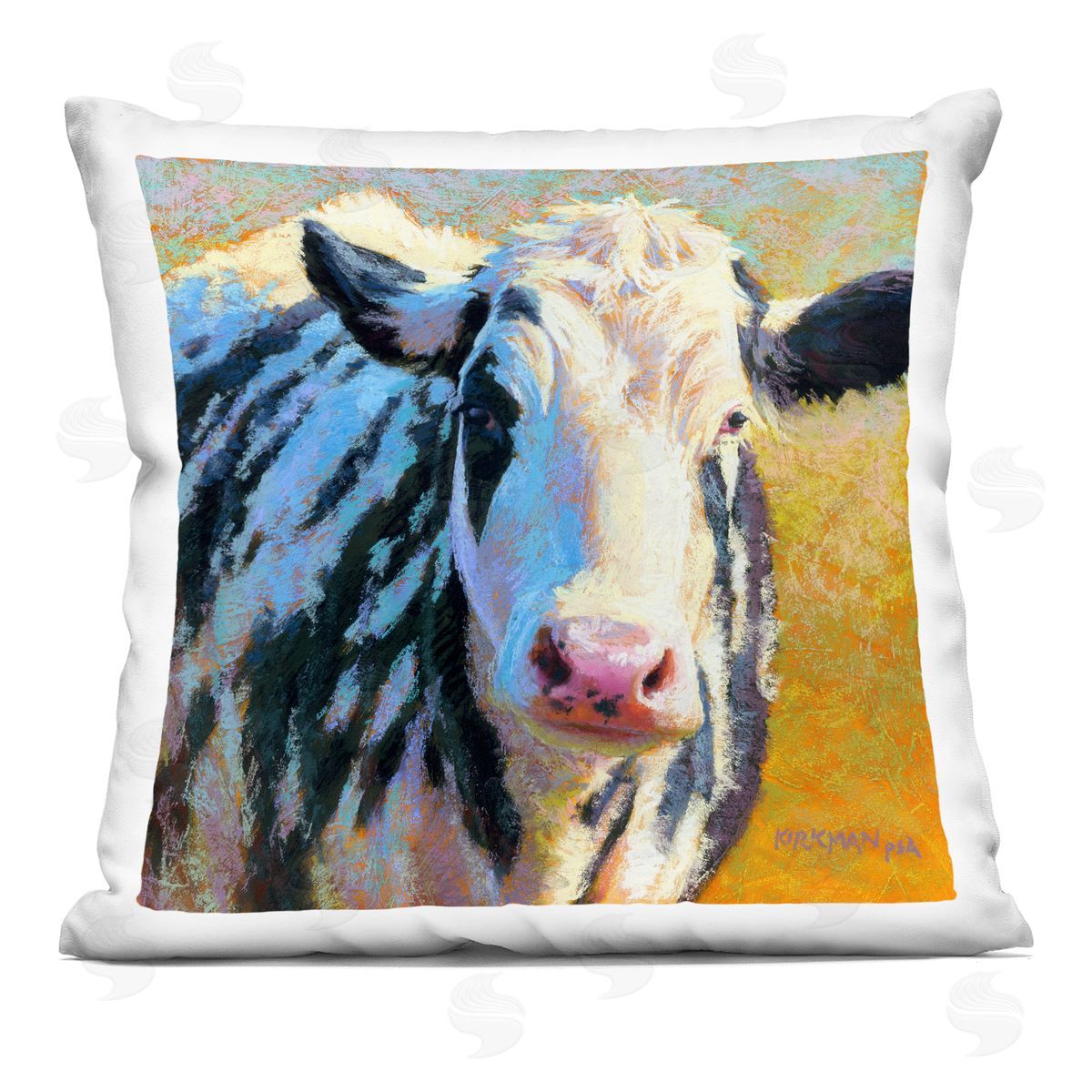 Modern Cow Farm Animal Decorative Printed Pillow, Home Decor by Rita Kirkman