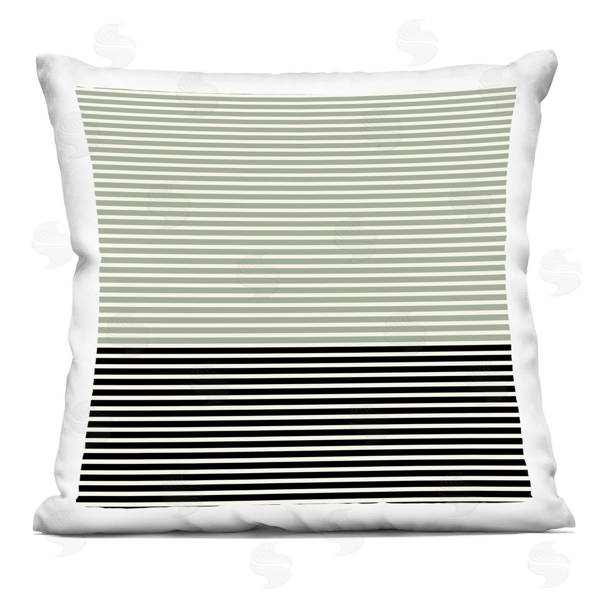 Sage Green Black Stripes Decorative Printed Pillow, Home Decor by Amy Brinkman