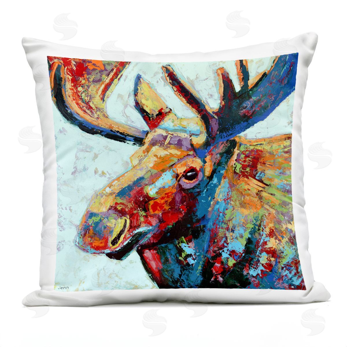 Vivid Moose Modern Composition Outdoor Printed Pillow, Home Decor by Jen Seeley