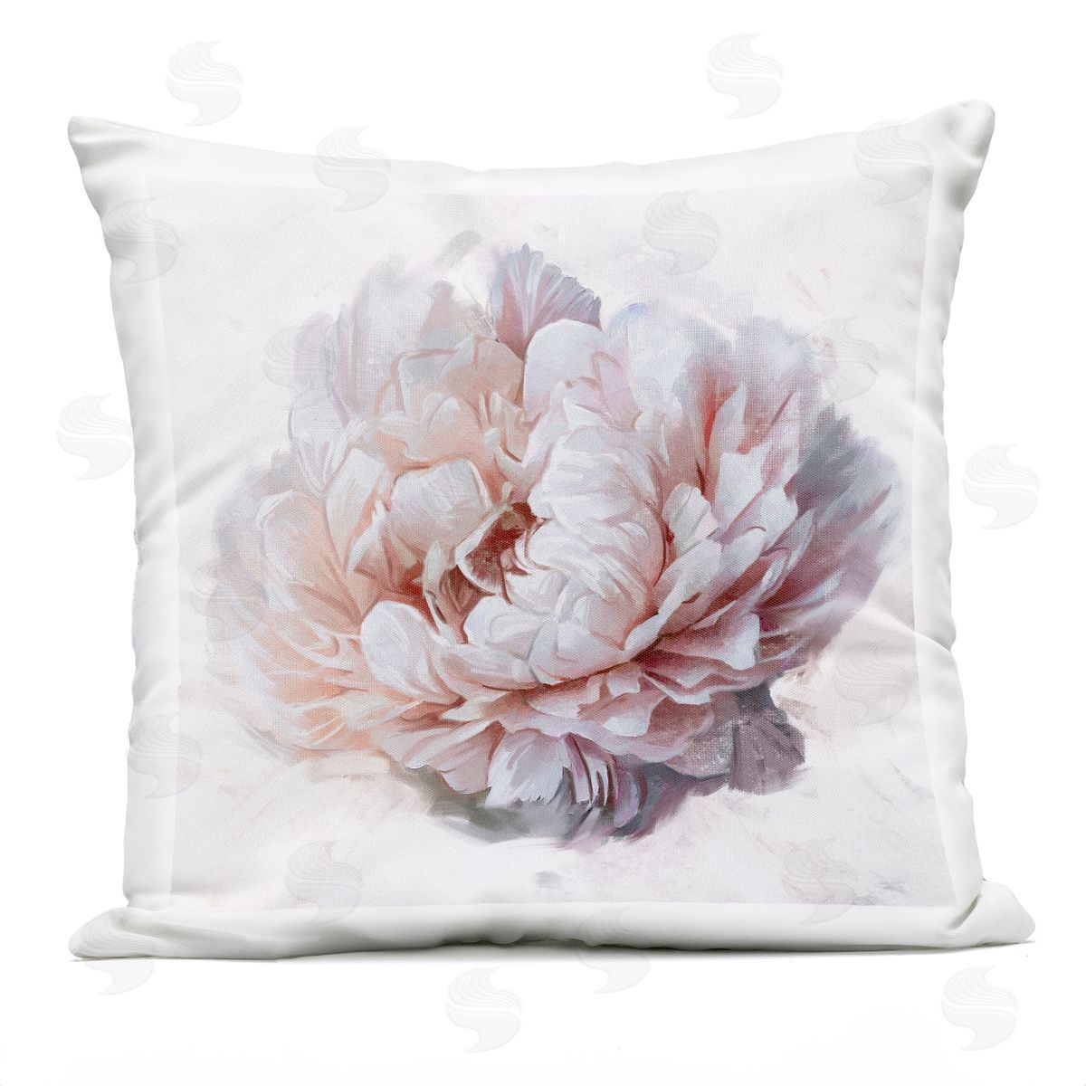 Pink Blooming Peony Blossom Outdoor Printed Pillow, Home Decor by Ziwei Li