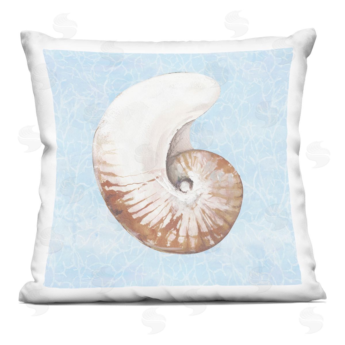 Aquatic Nautilus Ocean Pattern Decorative Printed Pillow, Home Decor by Diannart