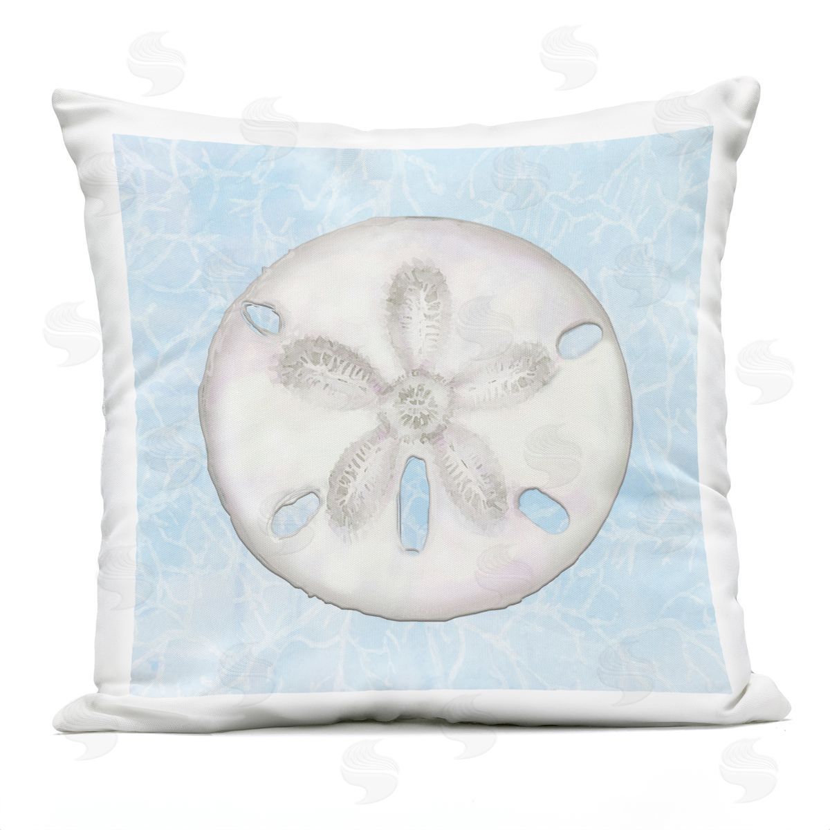 Sand Dollar Coastal Sea Life Outdoor Printed Pillow, Home Decor by Diannart