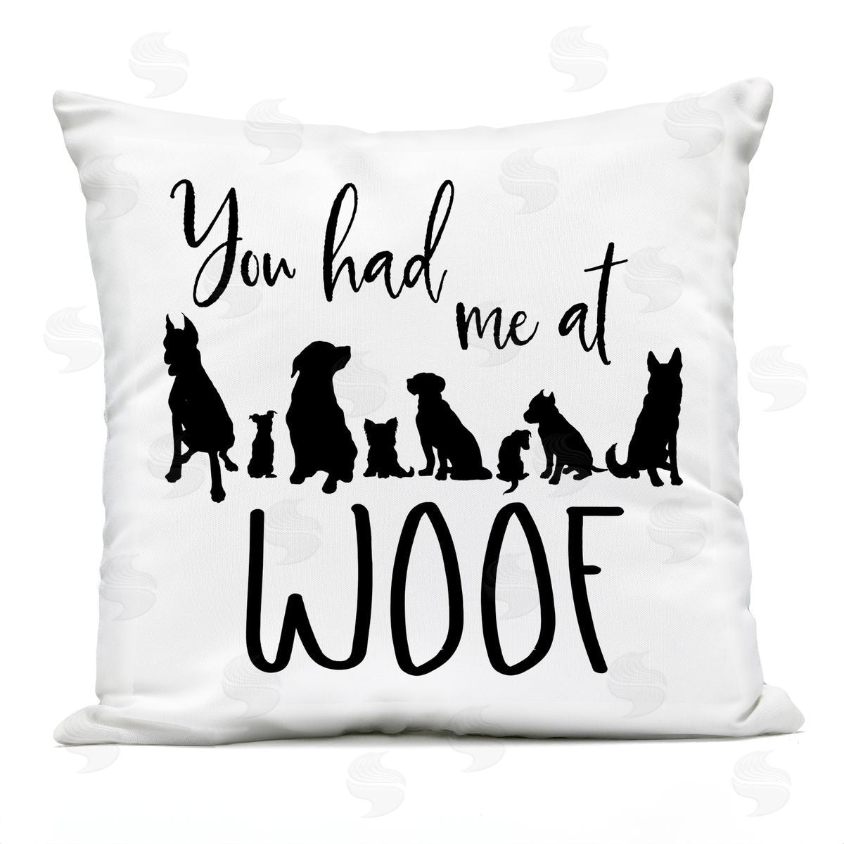Had Me At Woof Dog Silhouettes Outdoor Printed Pillow, Home Decor by Elizabeth Medley