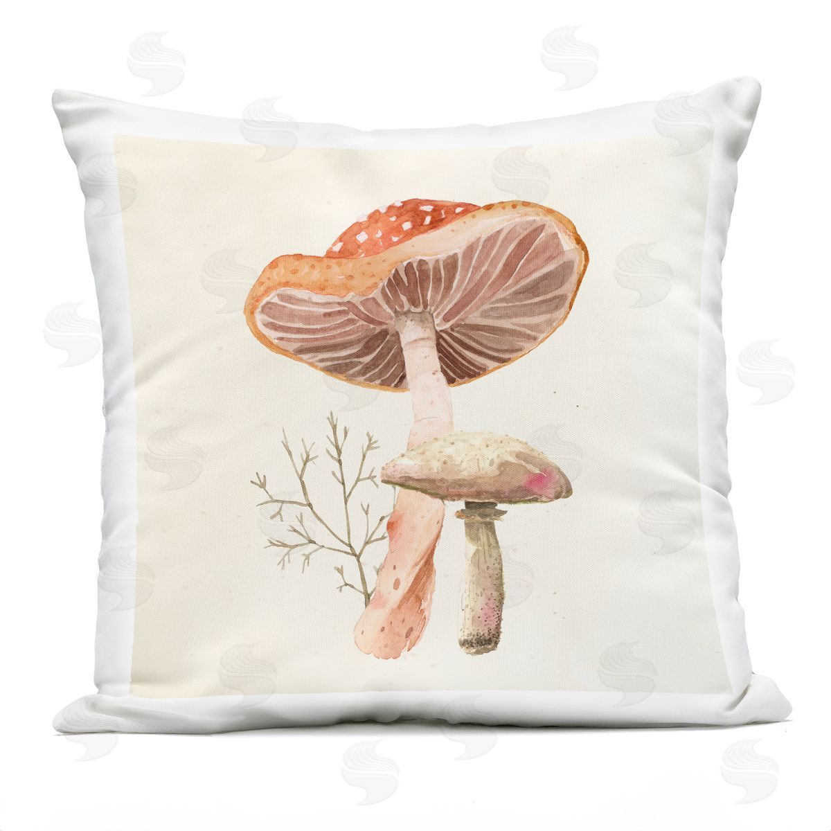 Forest Botanical Mushrooms Outdoor Printed Pillow, Home Decor by Lucca Sheppard