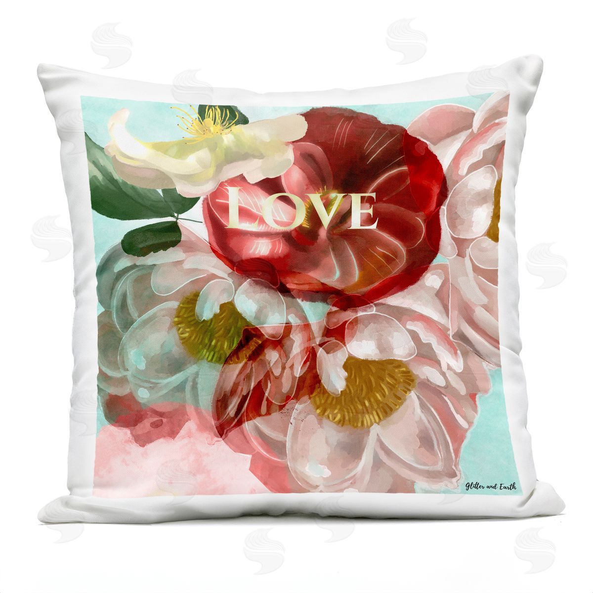 Love Vibrant Flower Blossoms Outdoor Printed Pillow, Home Decor by Jacqueline Wild