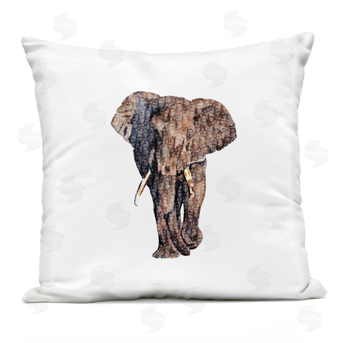Glam Brand Patterned Elephant Outdoor Printed Pillow, Home Decor by Amelia Noyes