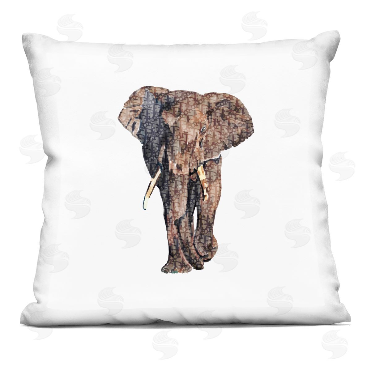 Glam Brand Patterned Elephant Decorative Printed Pillow, Home Decor by Amelia Noyes