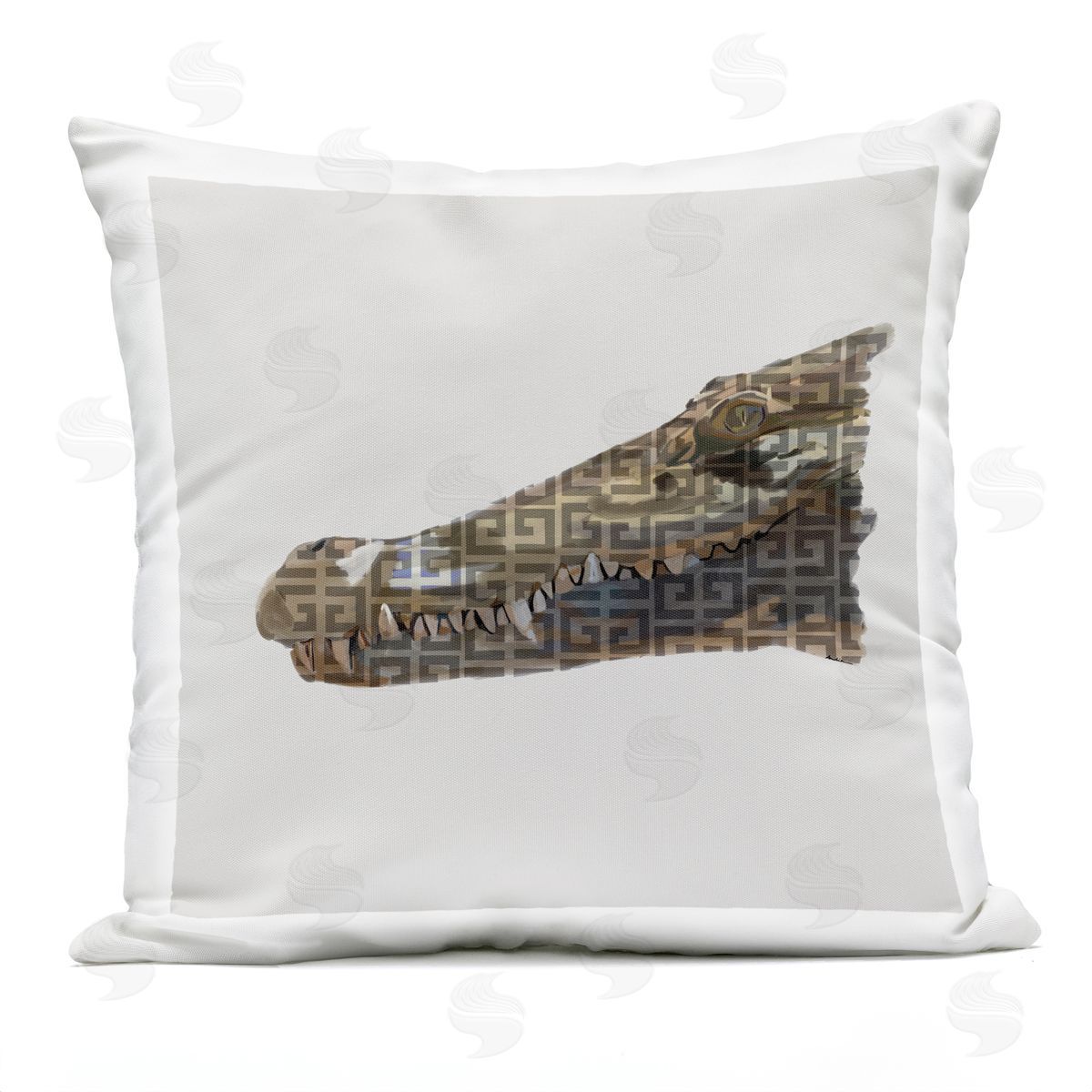 Fashion Brand Alligator Motif Outdoor Printed Pillow, Home Decor by Amelia Noyes