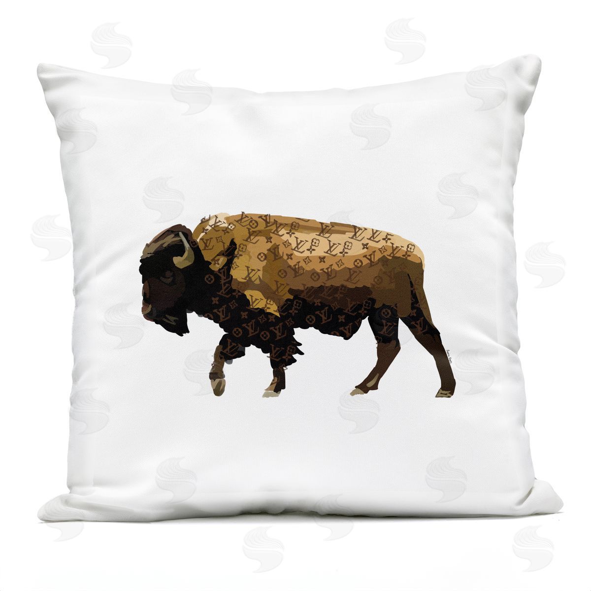 Glam Brand Patterned Bison Outdoor Printed Pillow, Home Decor by Amelia Noyes