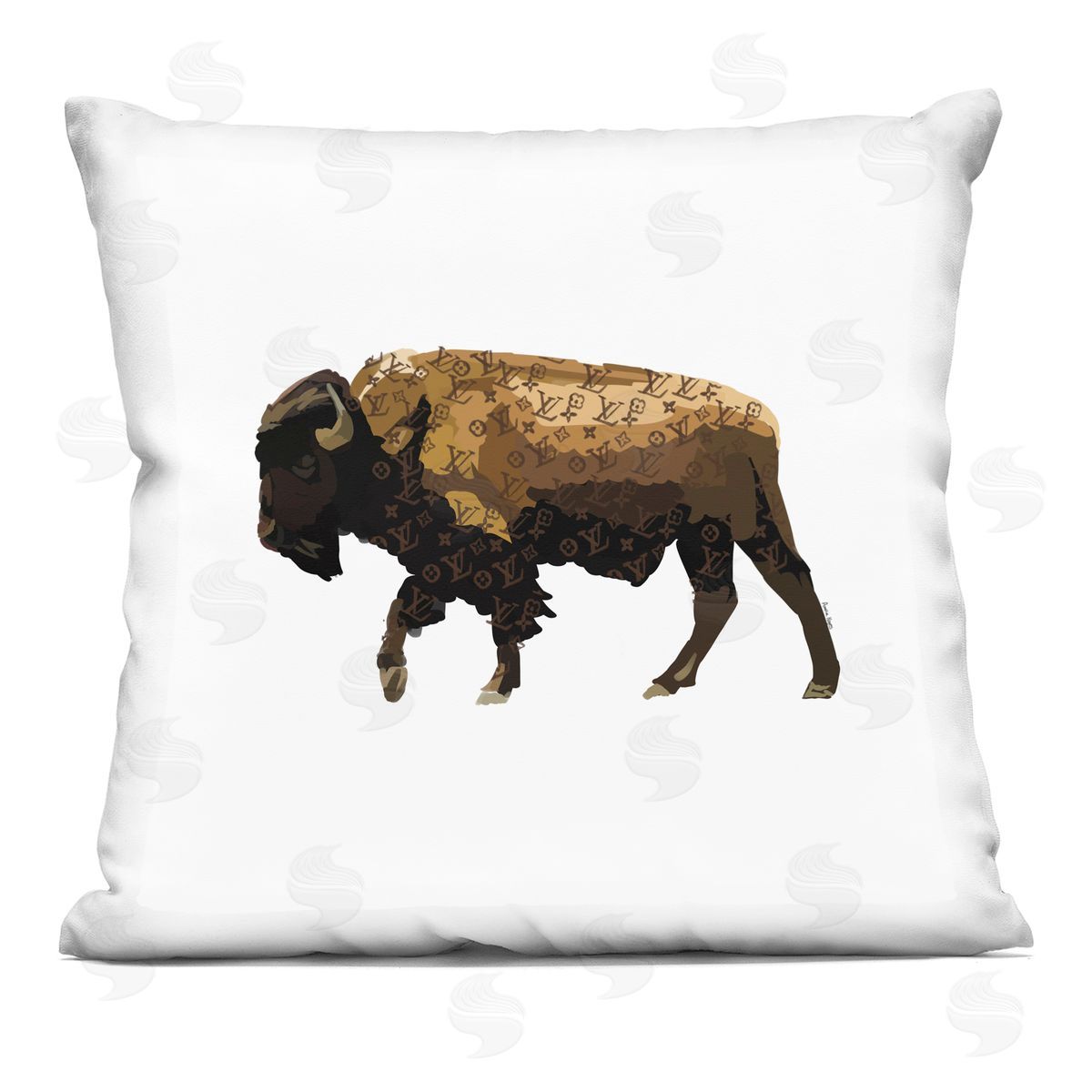 Glam Brand Patterned Bison Decorative Printed Pillow, Home Decor by Amelia Noyes