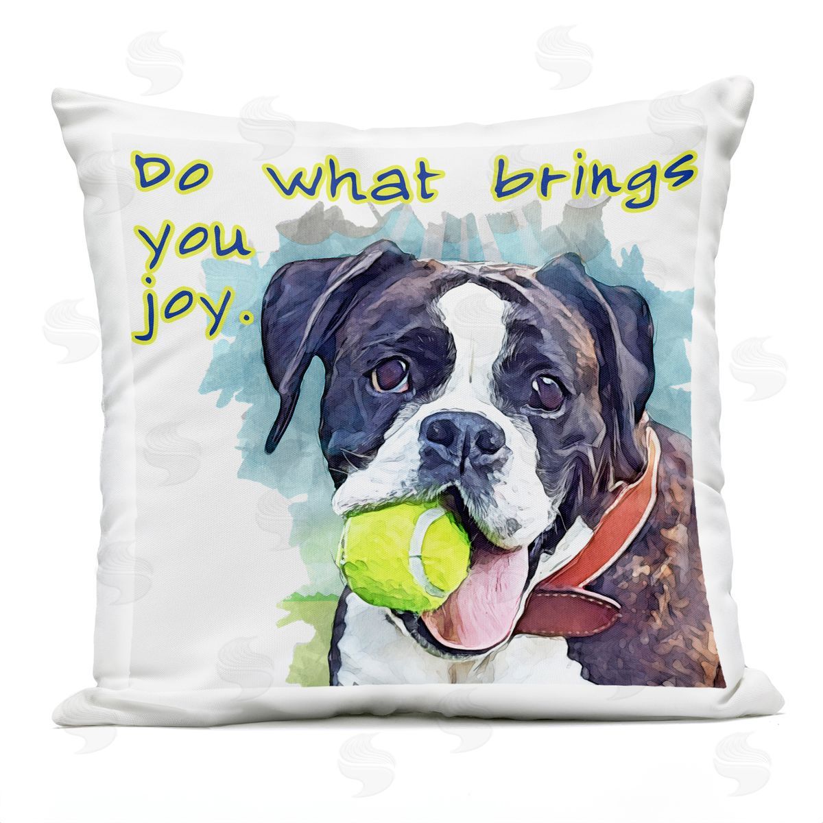 Do What Brings You Joy Dog Outdoor Printed Pillow, Home Decor by Kim Curinga