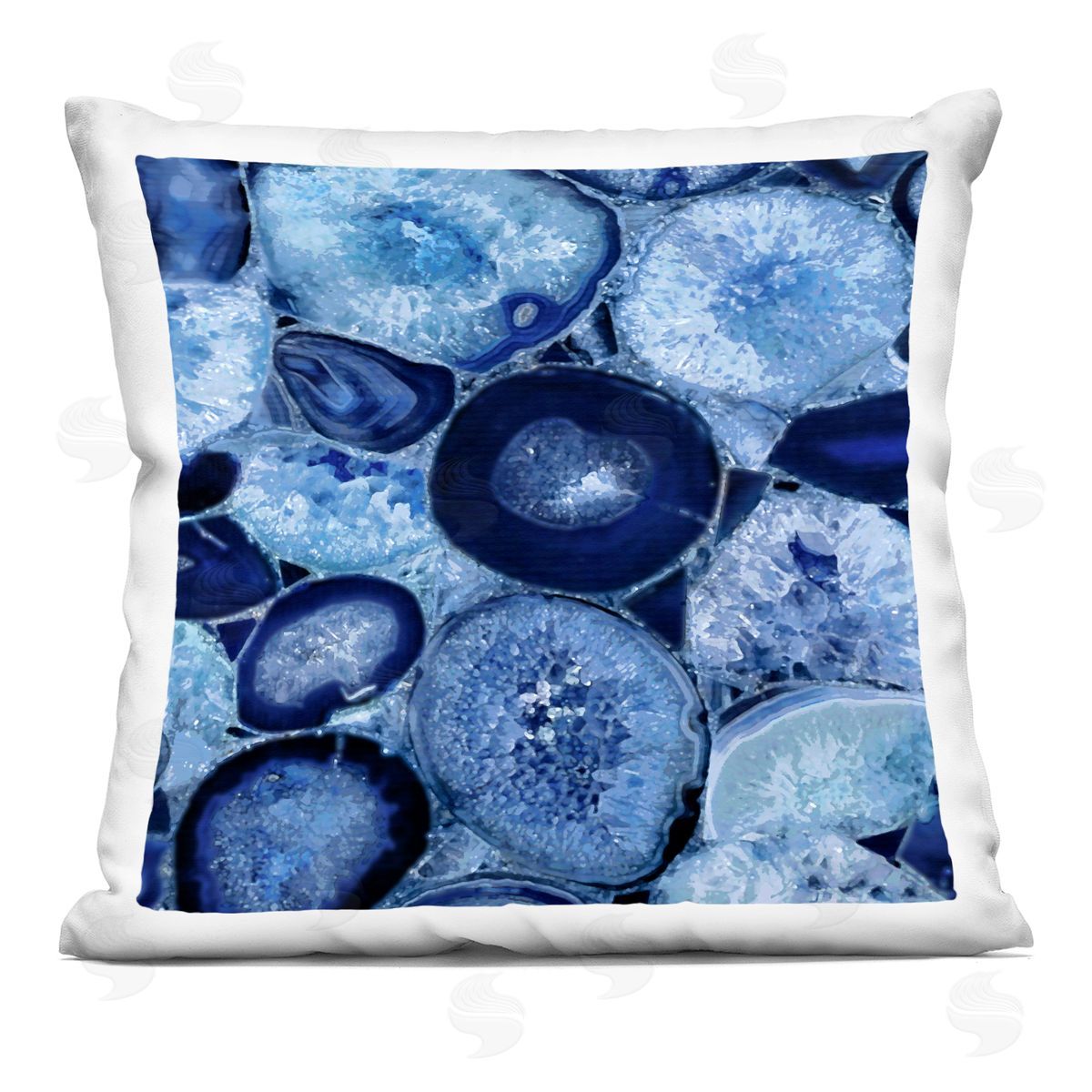 Blue Agate Crystal Minerals Decorative Printed Pillow, Home Decor by Danielle Carson