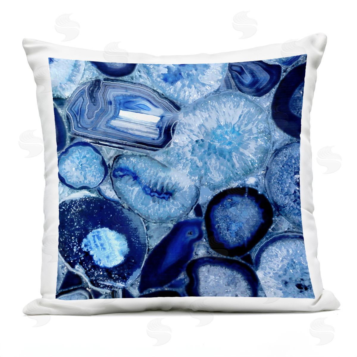 Varied Gemstone Agate Shapes Outdoor Printed Pillow, Home Decor by Danielle Carson
