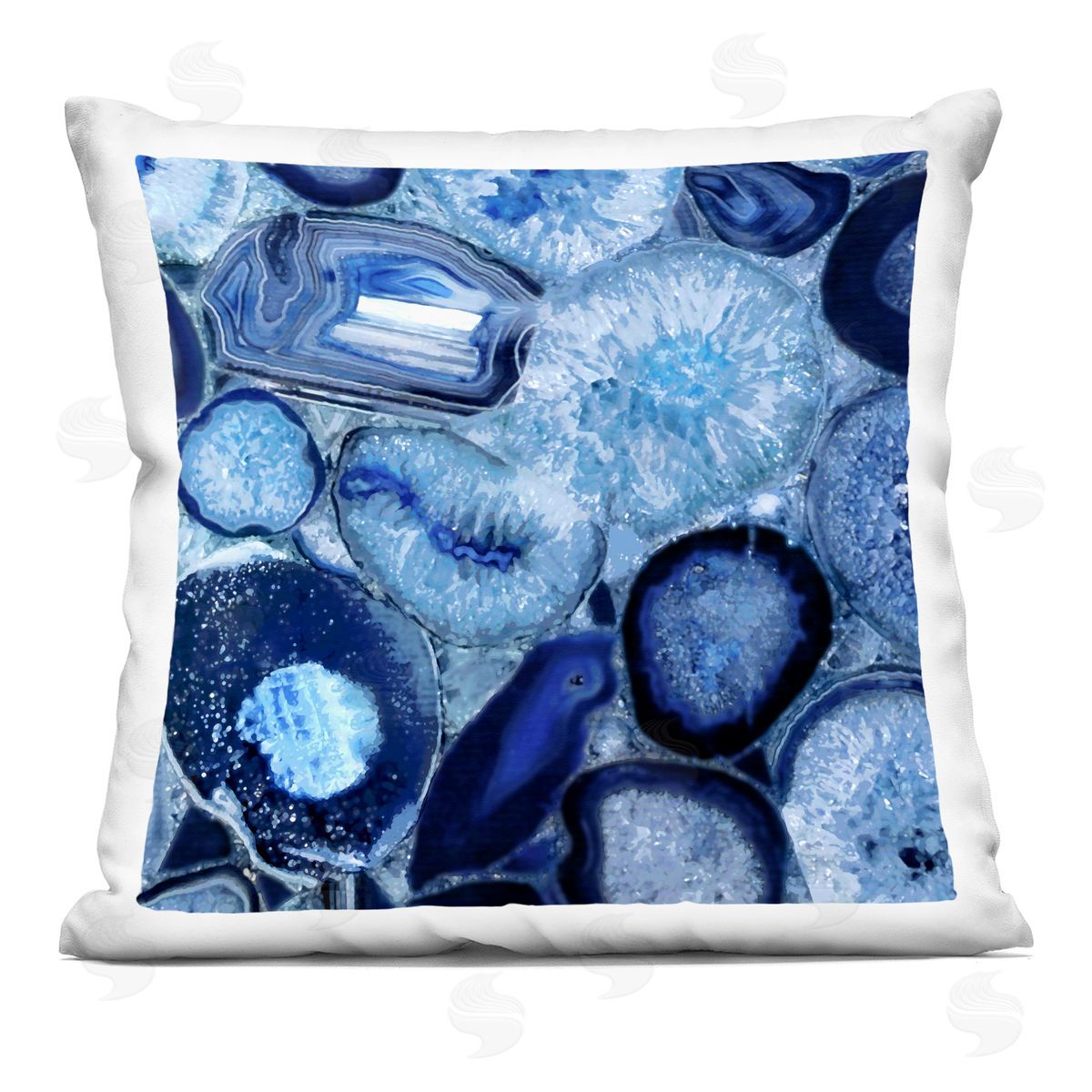 Varied Gemstone Agate Shapes Decorative Printed Pillow, Home Decor by Danielle Carson