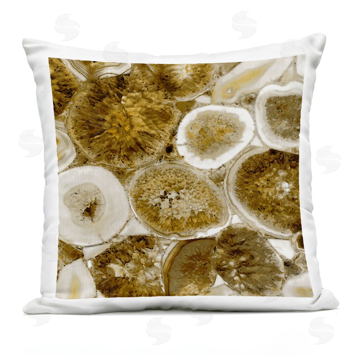Earth Tone Agate Crystals Outdoor Printed Pillow, Home Decor by Danielle Carson