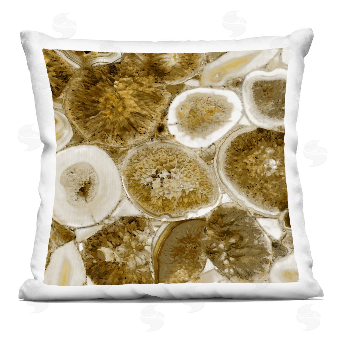Earth Tone Agate Crystals Decorative Printed Pillow, Home Decor by Danielle Carson
