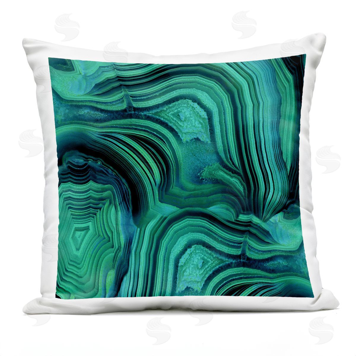 Green Abstract Agate Shapes Outdoor Printed Pillow, Home Decor by Danielle Carson