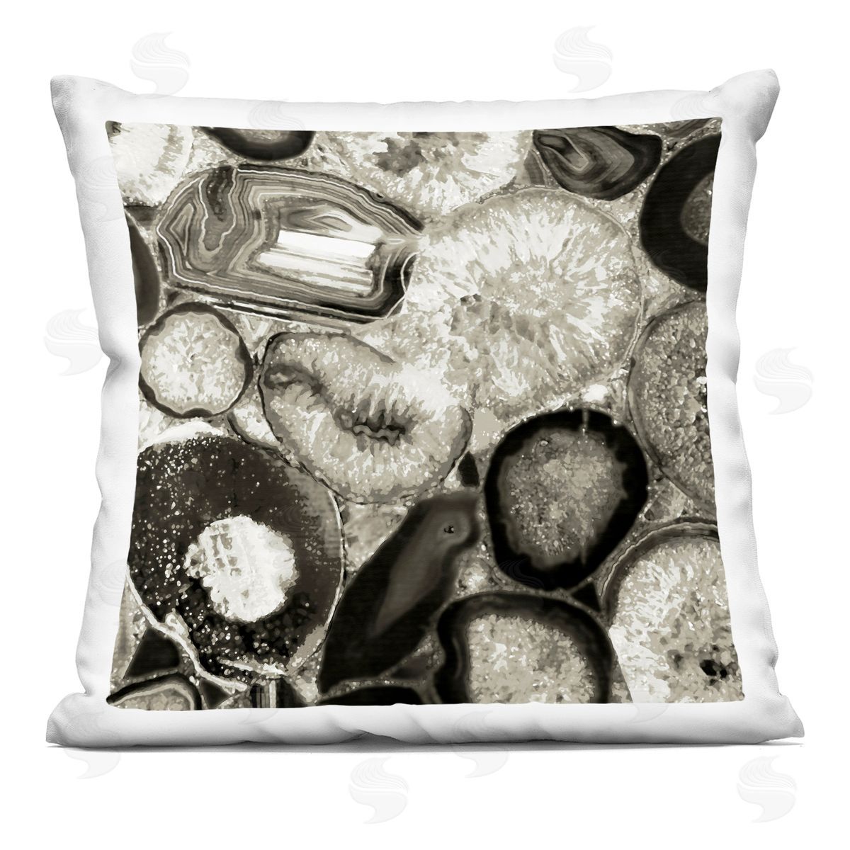 Elegant Crystal Gemstones Decorative Printed Pillow, Home Decor by Danielle Carson