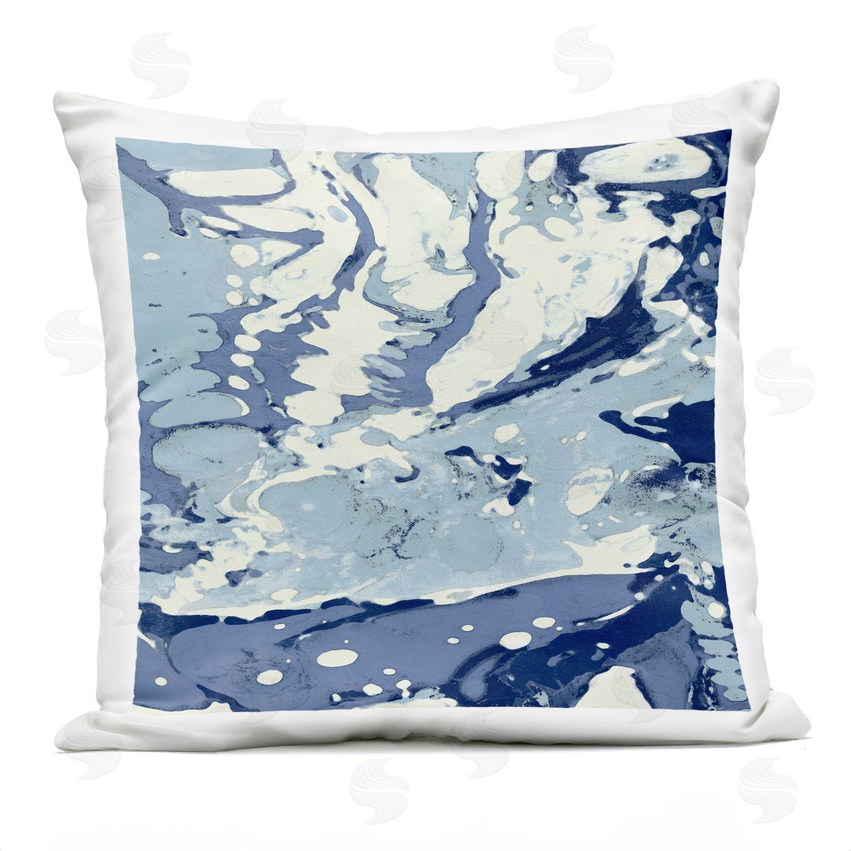 Soft Blue Abstract Ripples Outdoor Printed Pillow, Home Decor by Danielle Carson