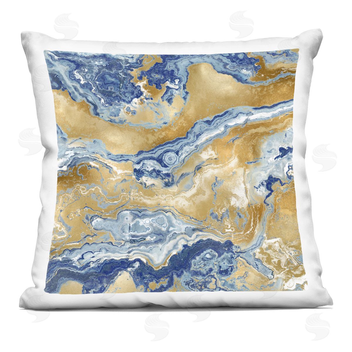 Flowing Blue Glam Pattern Decorative Printed Pillow, Home Decor by Danielle Carson
