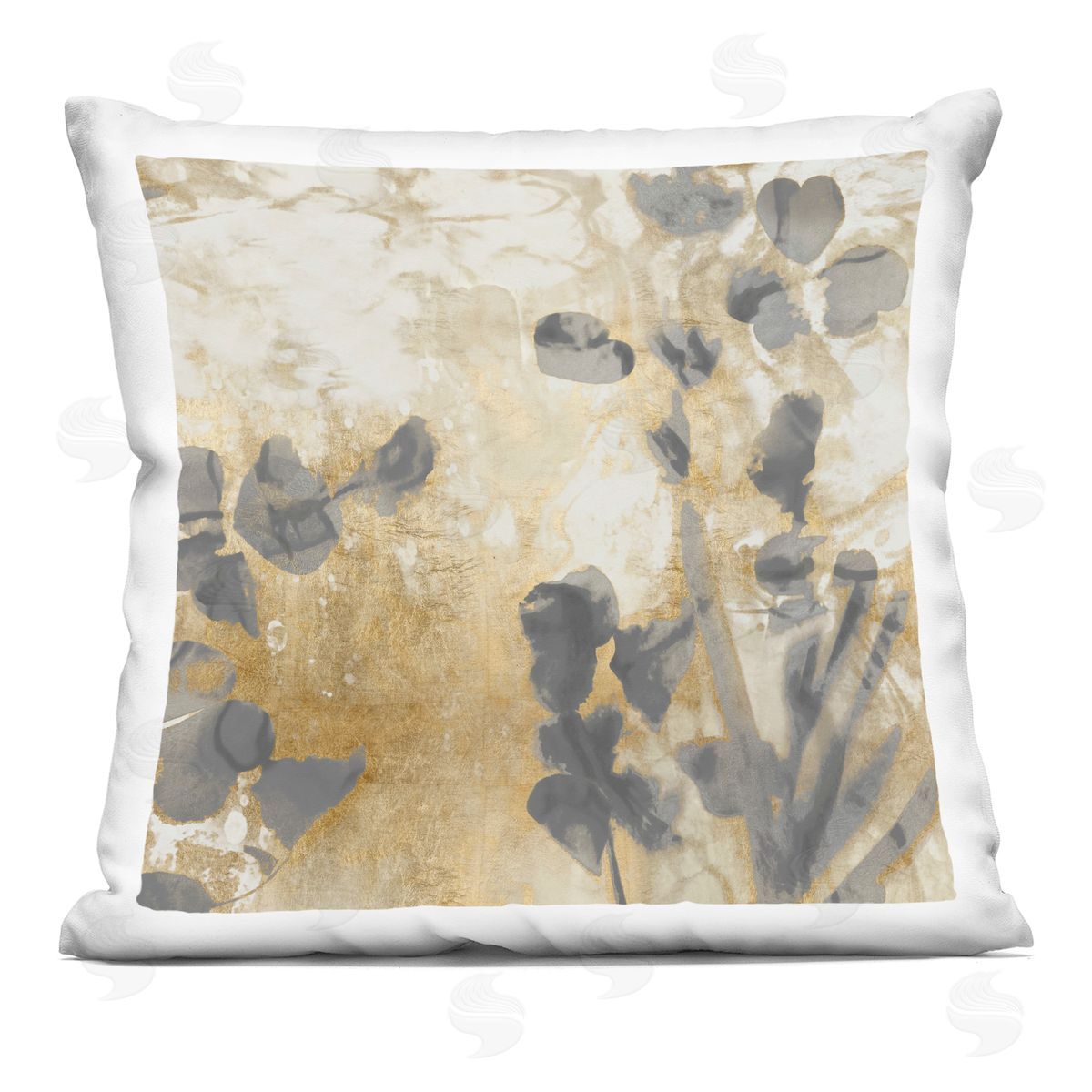 Layered Botanical Leaf Shapes Decorative Printed Pillow, Home Decor by Danielle Carson