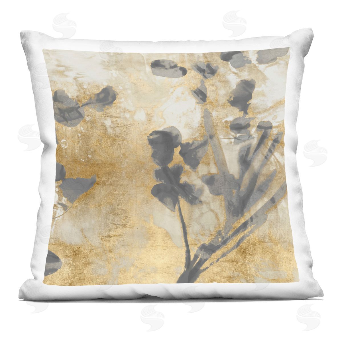Contemporary Floral Sprigs Glam Decorative Printed Pillow, Home Decor by Danielle Carson