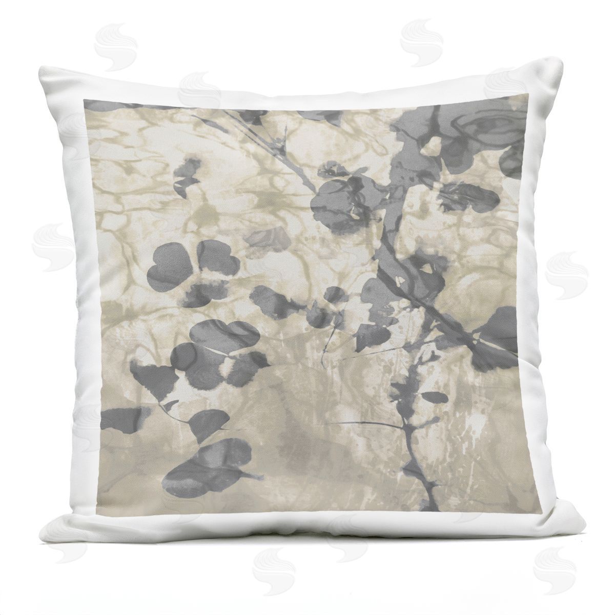 Abstract Gingko Leaf Reflection Outdoor Printed Pillow, Home Decor by Danielle Carson