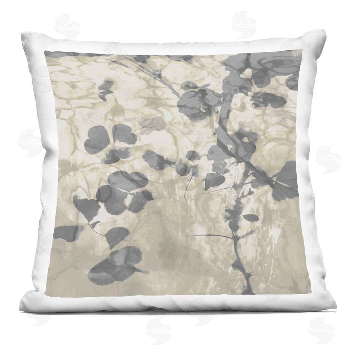Abstract Gingko Leaf Reflection Decorative Printed Pillow, Home Decor by Danielle Carson