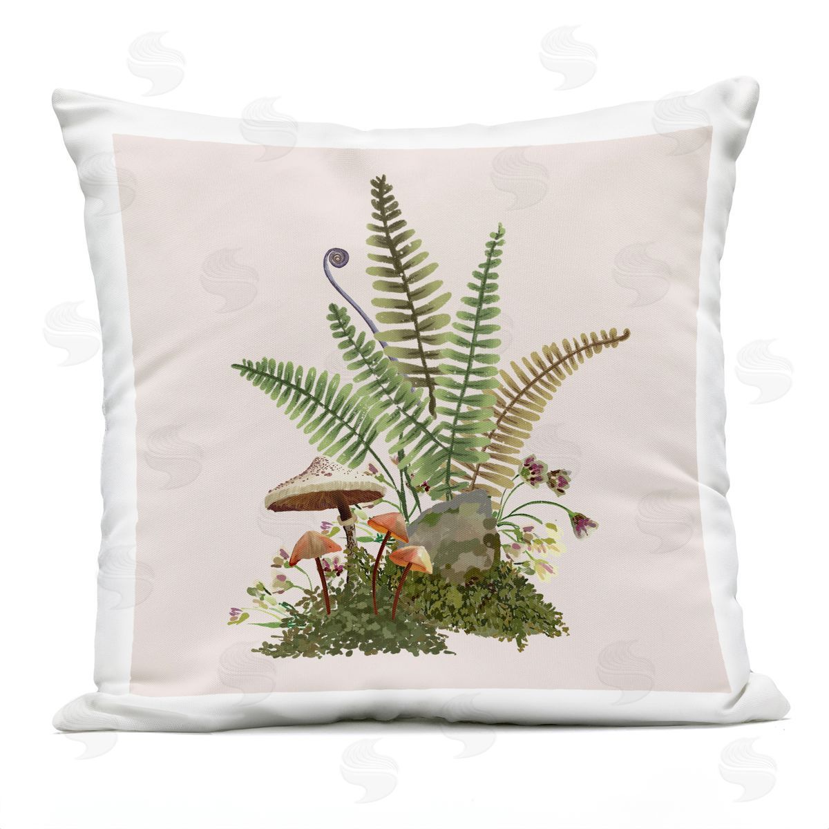 Cottage Botanical Woodland Sprouts Outdoor Printed Pillow, Home Decor by House of Rose