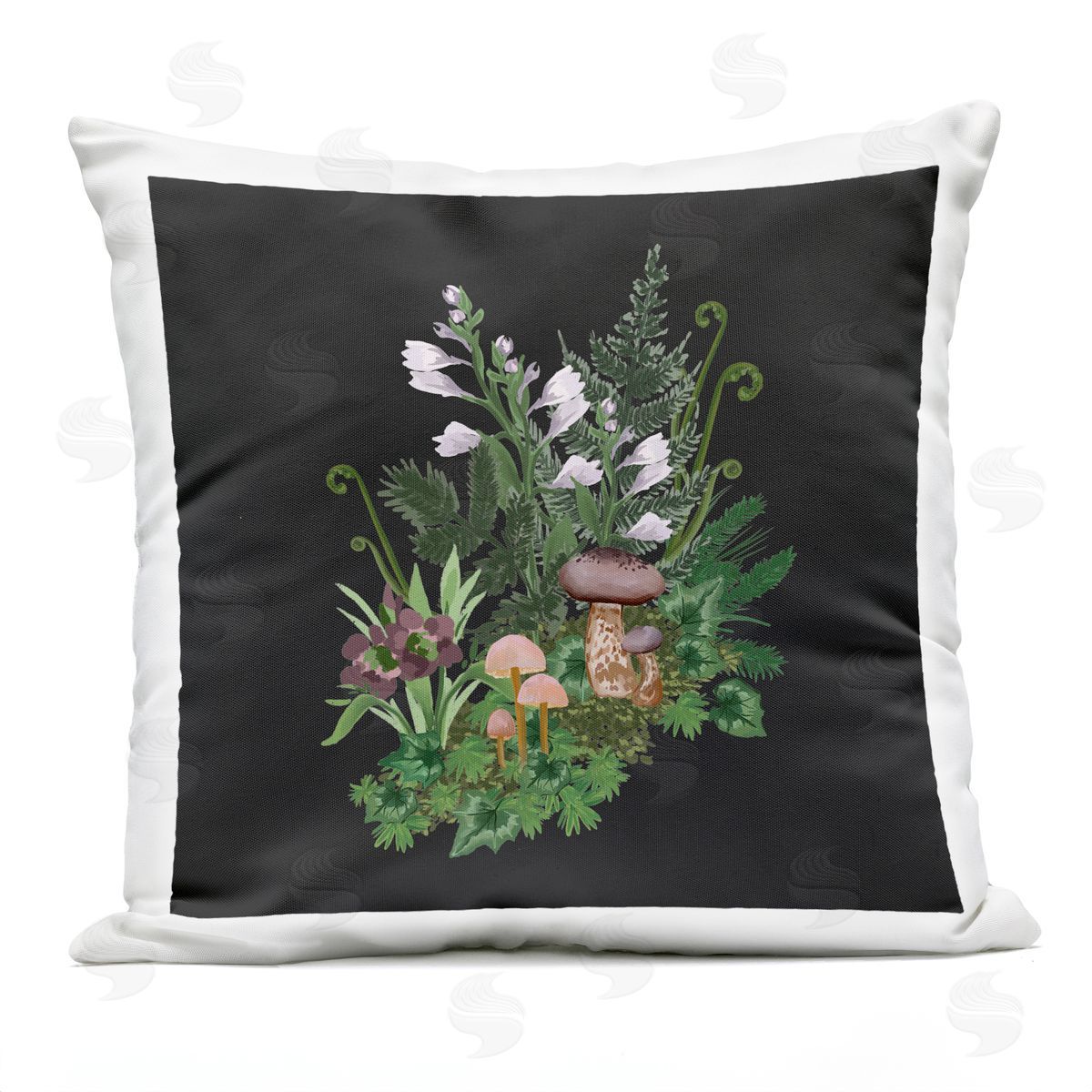 Blooming Woodland Nature Plants Outdoor Printed Pillow, Home Decor by House of Rose