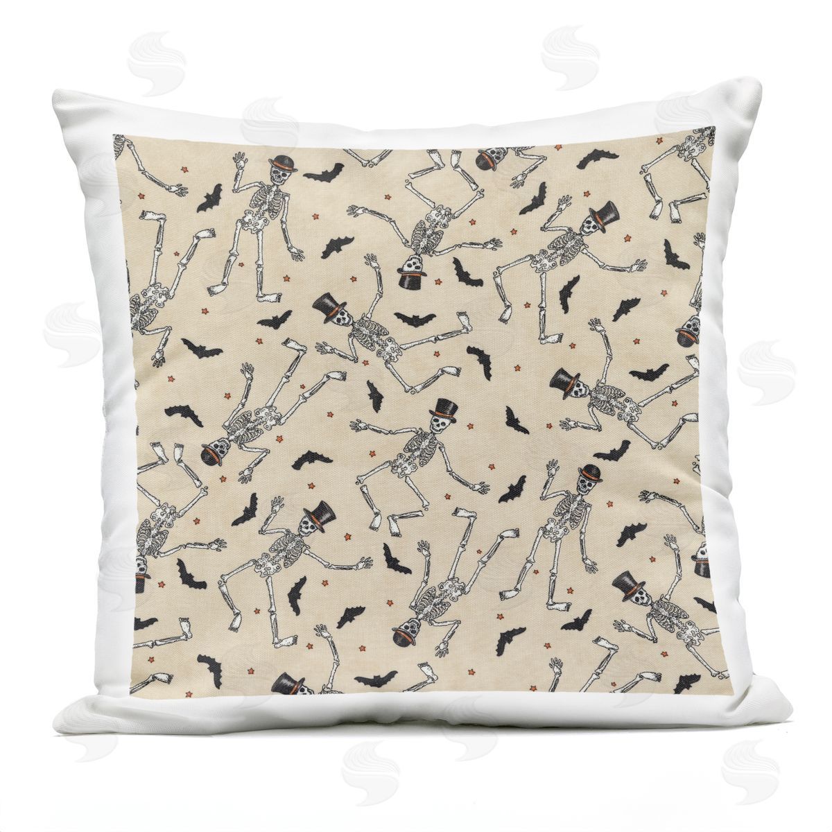 Fun Skeleton Hats Halloween Pattern Outdoor Printed Pillow, Home Decor by Deb Strain