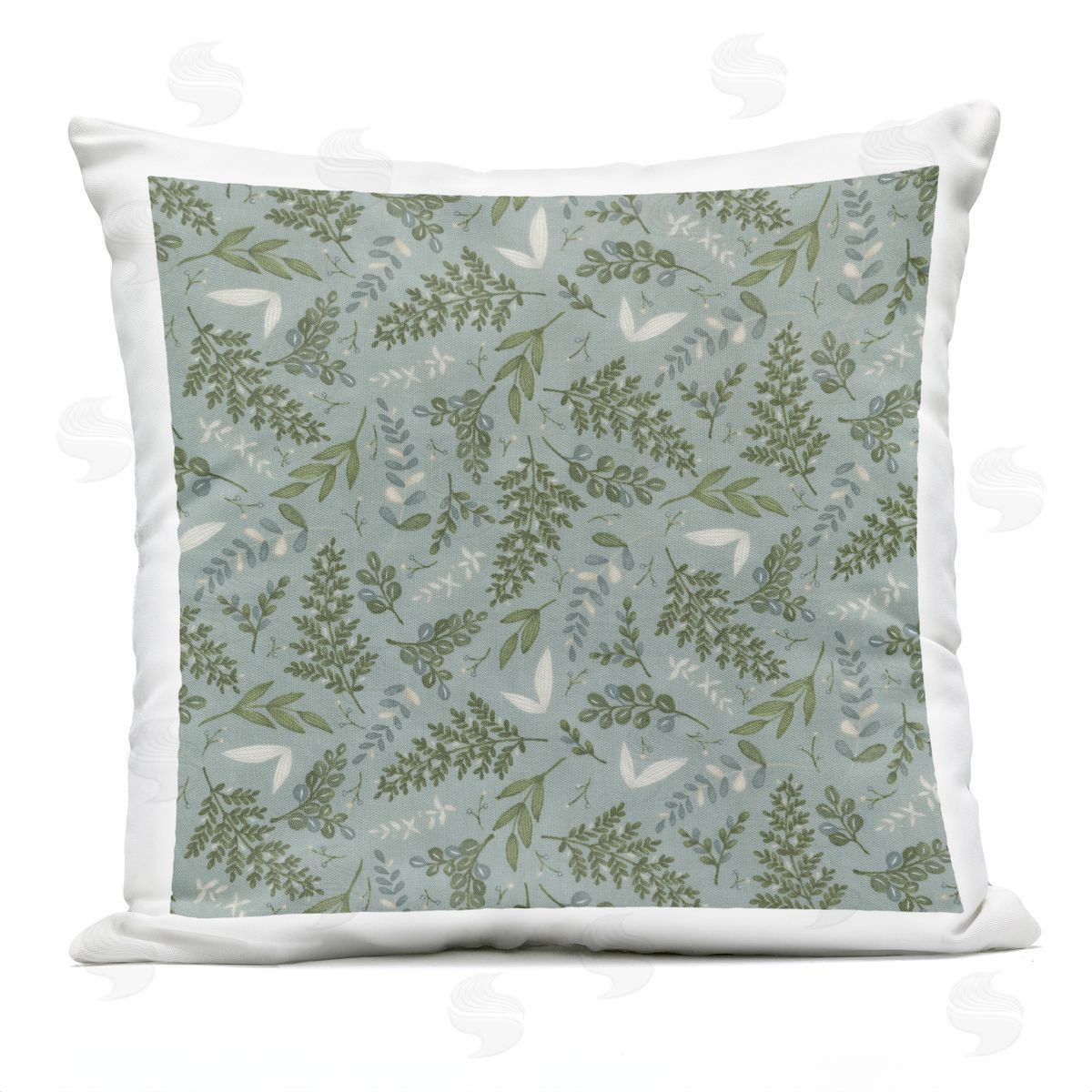 Earthy Fern Leaf Pattern Outdoor Printed Pillow, Home Decor by Deb Strain