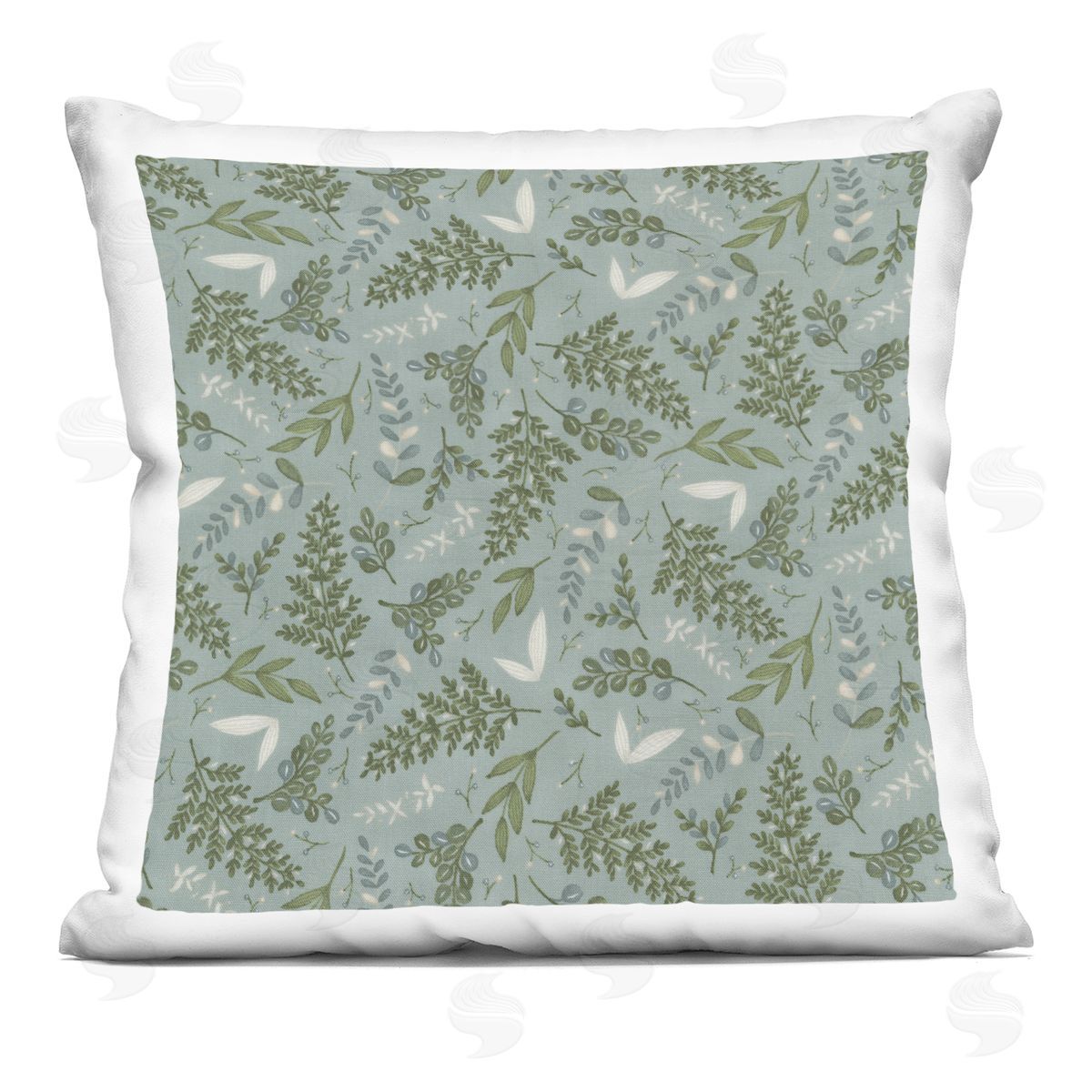 Earthy Fern Leaf Pattern Decorative Printed Pillow, Home Decor by Deb Strain