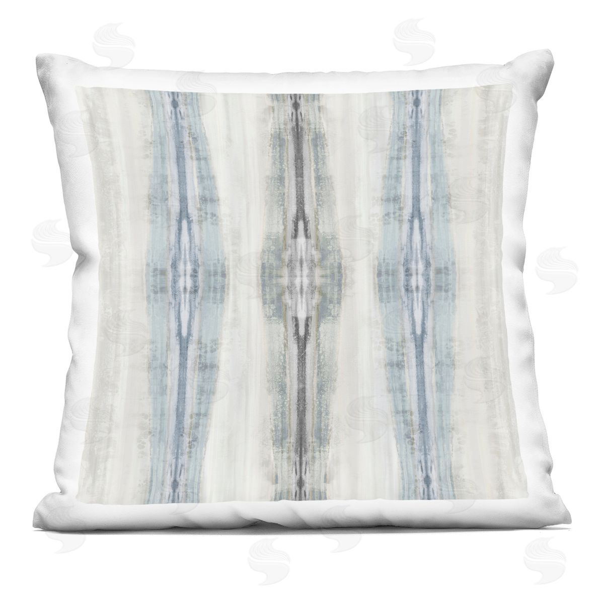 Soft Grey Ikat Pattern Decorative Printed Pillow, Home Decor by Ellie Roberts