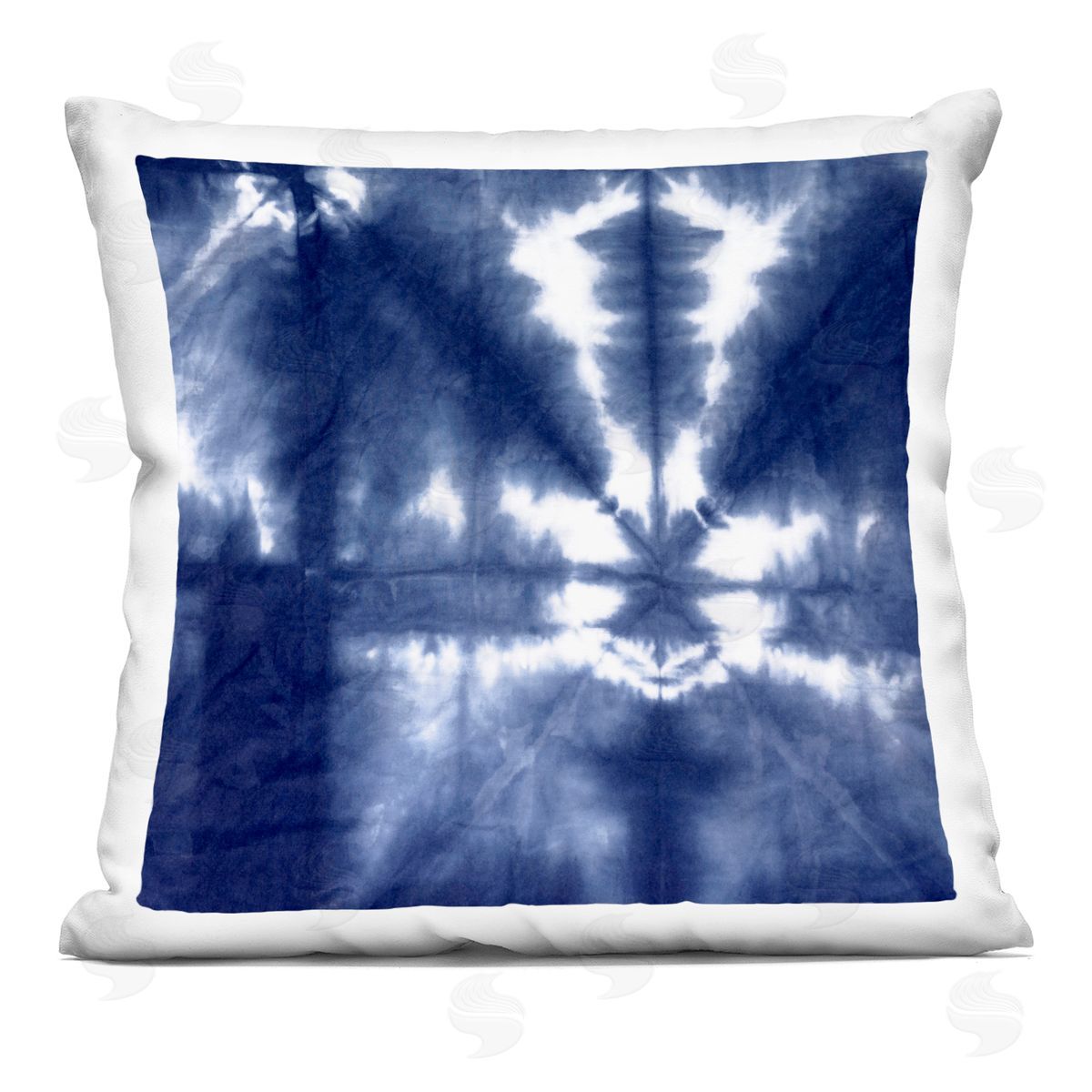 Vivid Blue Tie Dye Pattern Decorative Printed Pillow, Home Decor by Ellie Roberts