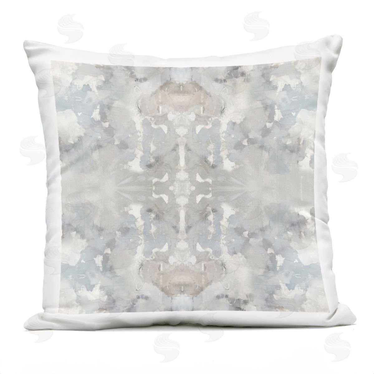 Muted Grey Symmetry Pattern Outdoor Printed Pillow, Home Decor by Ellie Roberts