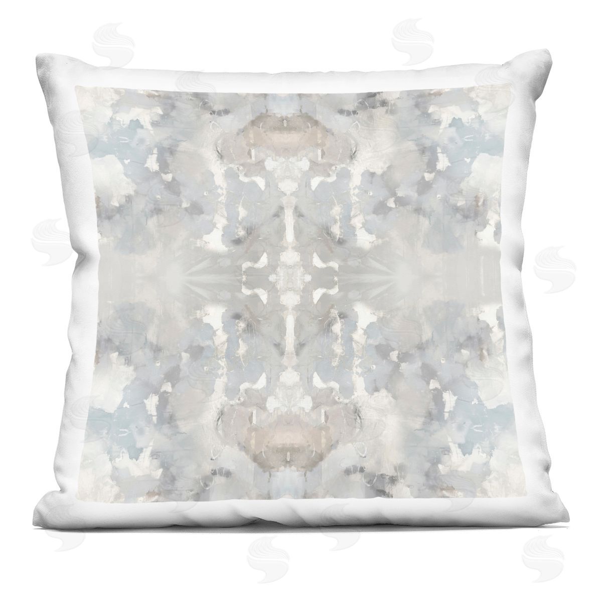Muted Grey Symmetry Pattern Decorative Printed Pillow, Home Decor by Ellie Roberts