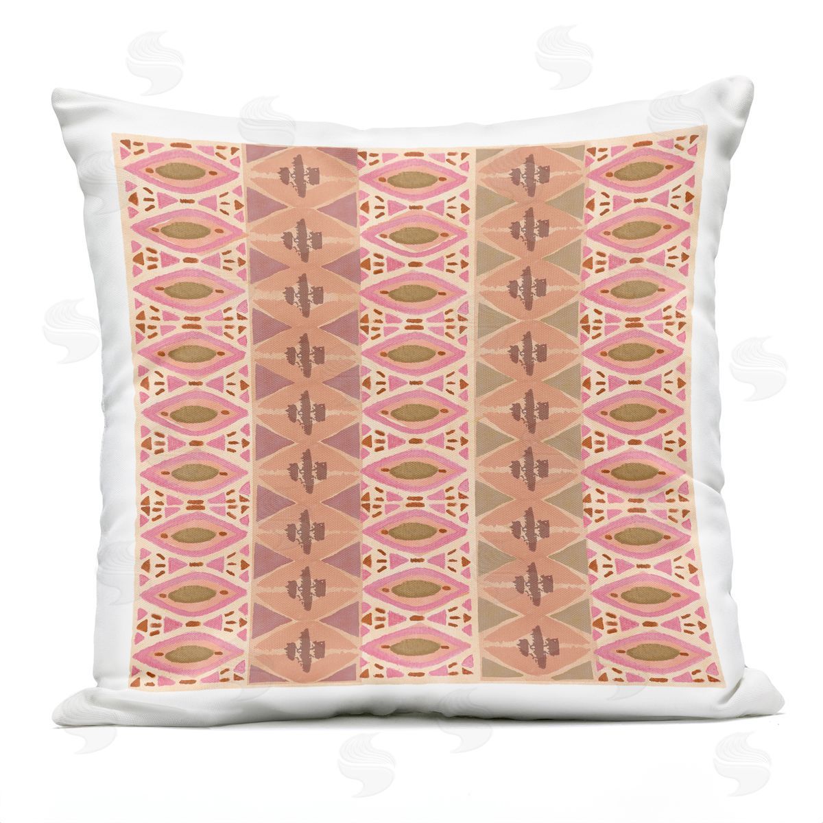 Boho Diamond Shape Pattern Outdoor Printed Pillow, Home Decor by Flora Kouta