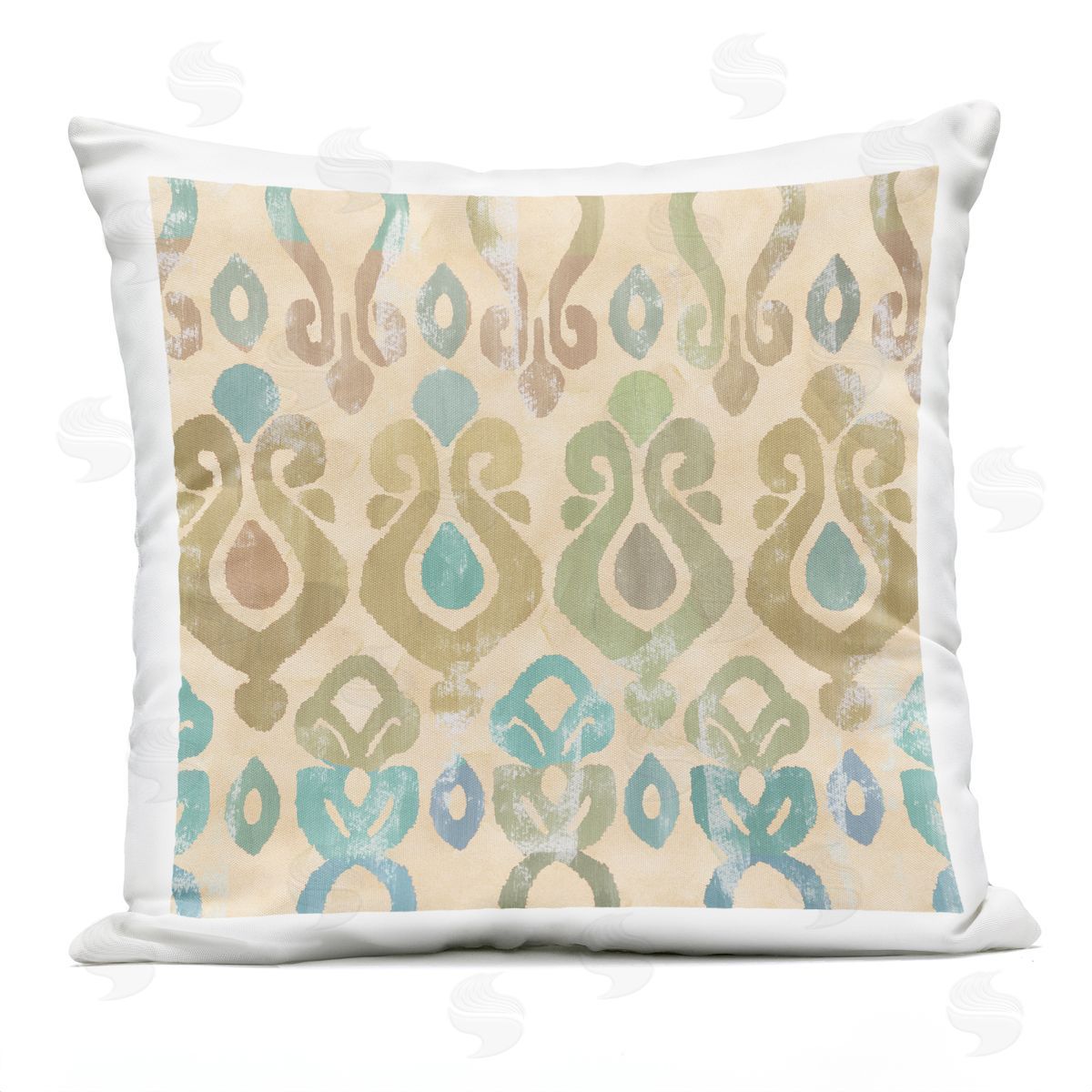 Geometric Earthy Shapes Pattern Outdoor Printed Pillow, Home Decor by Flora Kouta