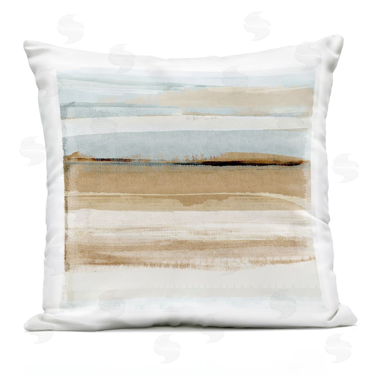 Winter Sands Contemporary Landscape Outdoor Printed Pillow, Home Decor by Flora Kouta